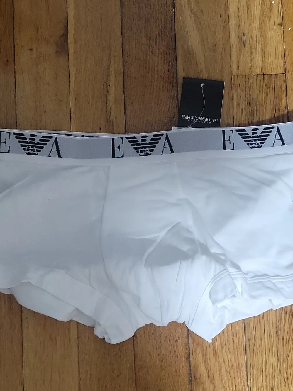 Emporio Armani White Logo Waistband Boxer Briefs
